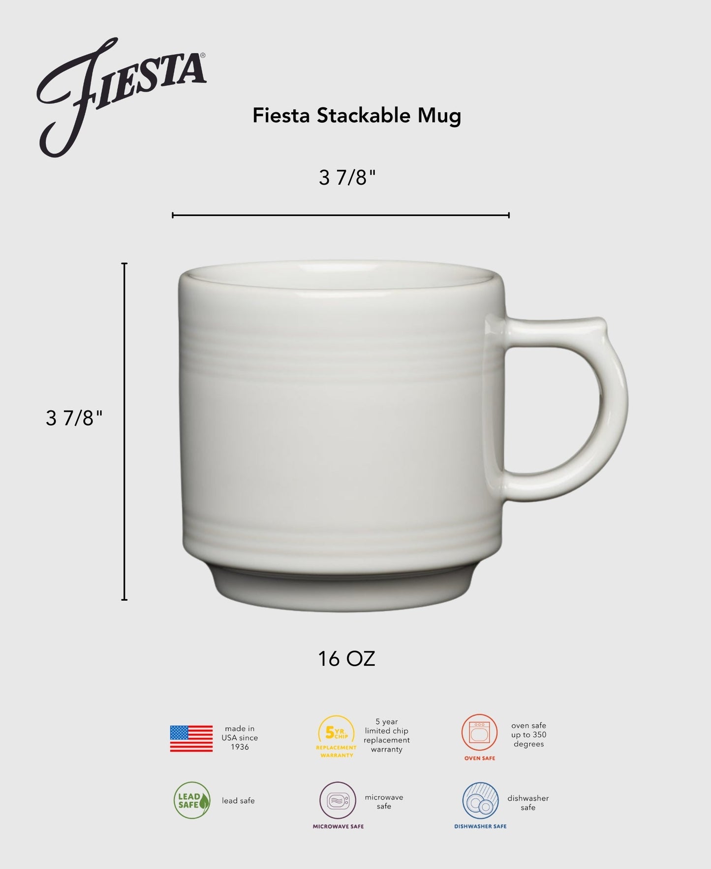 Snowflake 16 OZ Set of 4 Sky Stackable Mug Set